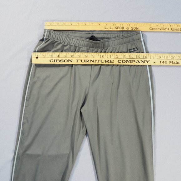 Athleta Jogger Pants Womens Medium Petite Sage Green Track White Stripe Athletic - Picture 5 of 11